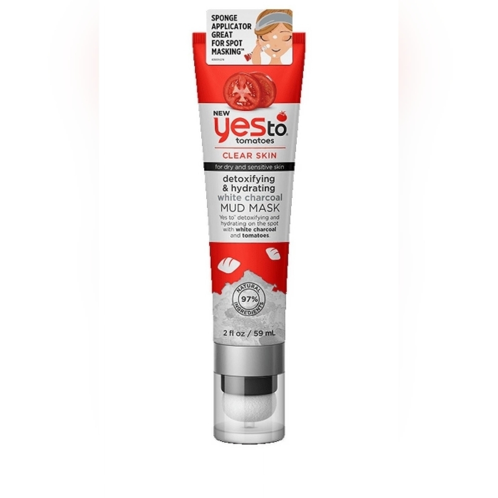 Yes To Tomatoes Detoxifying & Hydrating White Charcoal Spot Mud Mask, 2 Oz